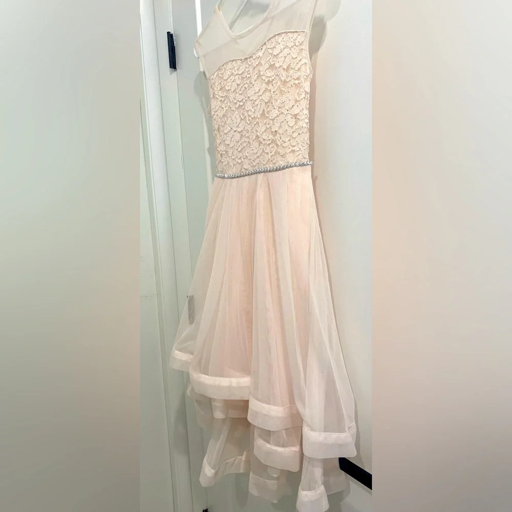 🌺HOST PICK🌺 Speechless Blush Layered Tulle and Lace Dress |Size 14 girls - Picture 3 of 12
